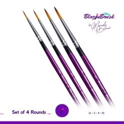 Blazing Brush Set 4 Round By Marcela Bustamante