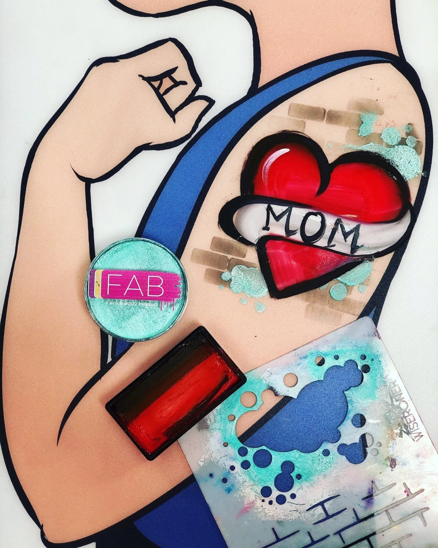 Boy's Upper Arm Sparkling Faces Practice Board By Svetlana Keller - Image 4