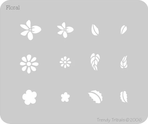 Floral Trendy Tribal Stencil