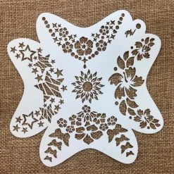 FRISBEE Stencil Flowers And Stars B1