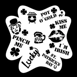FRISBEE Stencil St Patrick's Day D6