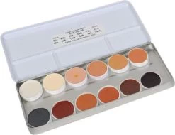 Kryolan 12-Color Supracolor Grease Palette 1004US