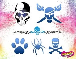 Silly Farm Airbrush Tattoo Stencil Set 1