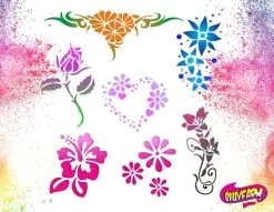 Silly Farm Airbrush Tattoo Stencil Set 2