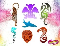 Silly Farm Airbrush Tattoo Stencil Set 3