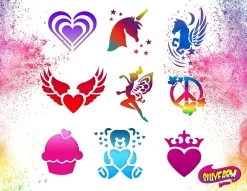 Silly Farm Airbrush Tattoo Stencil Set 5