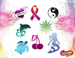 Silly Farm Airbrush Tattoo Stencil Set 7