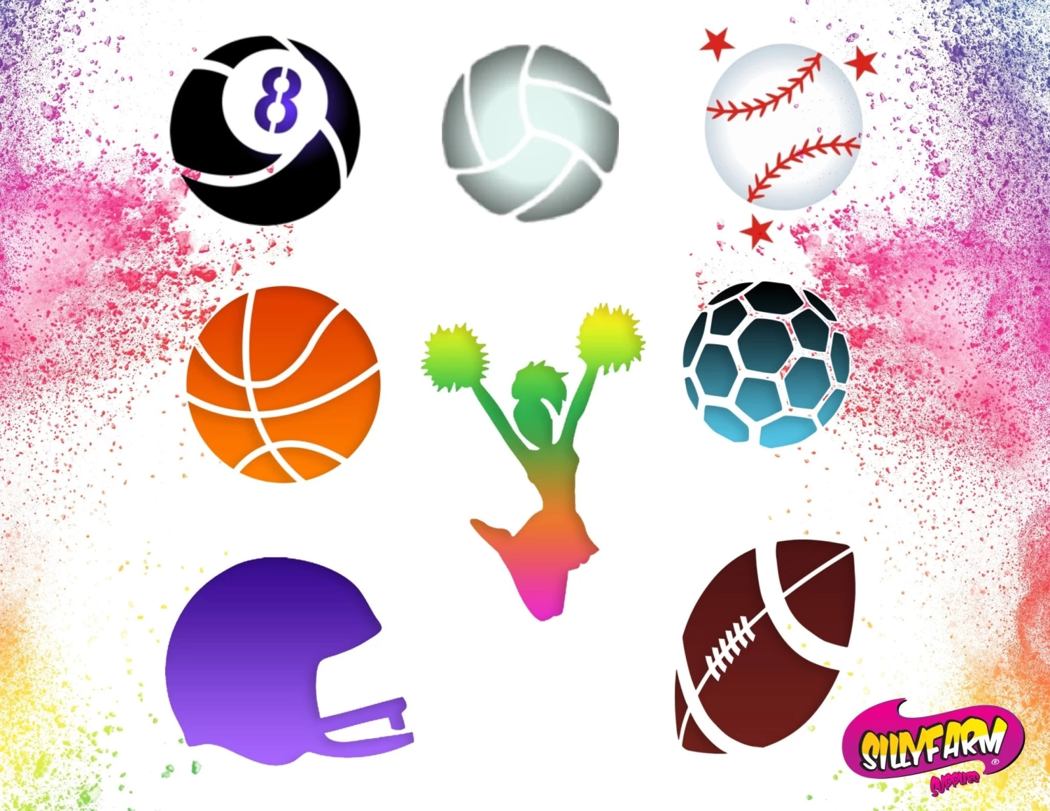 Silly Farm Airbrush Tattoo Stencil Set 9