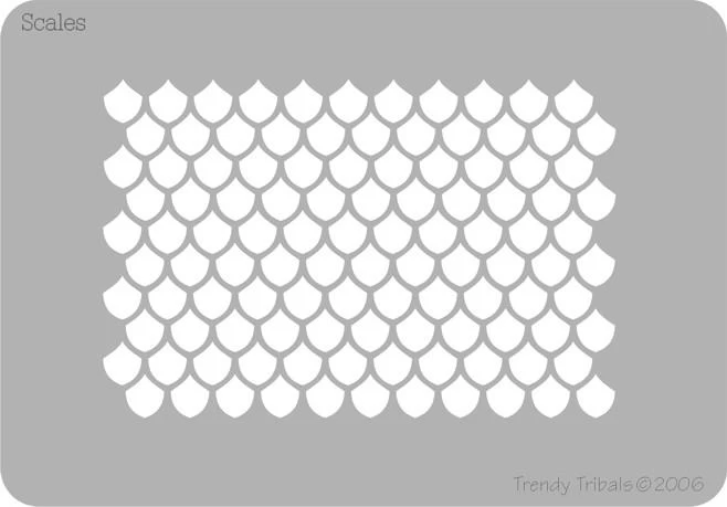 Small Scales Trendy Tribal Stencil