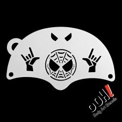 Spider Hero Mask Face Paint Stencil By Ooh! Body Art (K05)