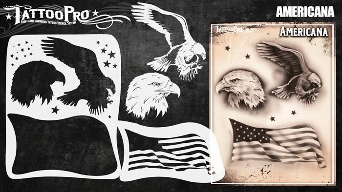 Wiser's Americana Airbrush Tattoo Pro Stencil Series 4