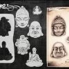 Wiser's Buddhas Airbrush Tattoo Pro Stencil Series 5