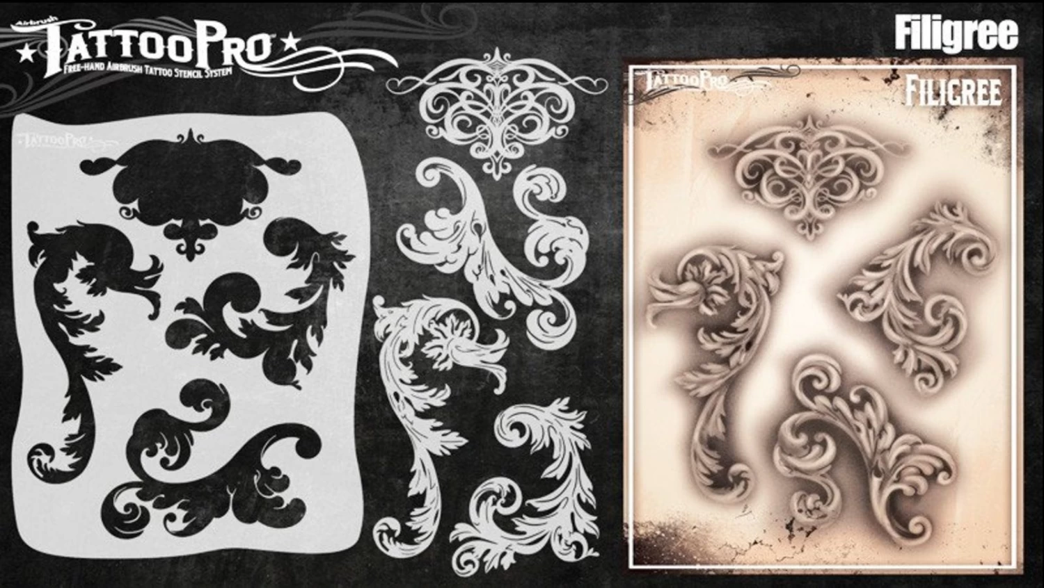 Wiser's Filigree And Flair Airbrush Tattoo Pro Stencil Series 5