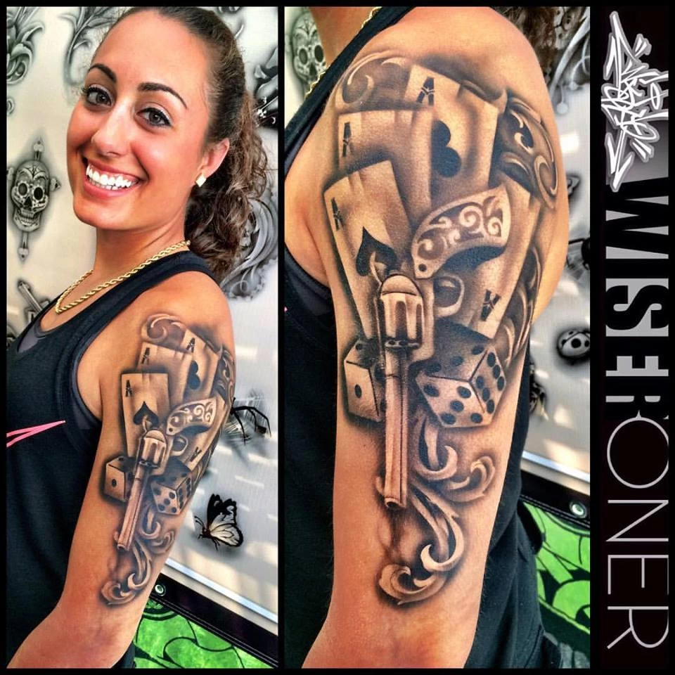 Wiser's Guns & Gambling Airbrush Tattoo Pro Stencil Series 2 - Image 2