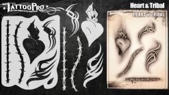 Wiser's Heart & Tribal Airbrush Tattoo Pro Stencil Series 4
