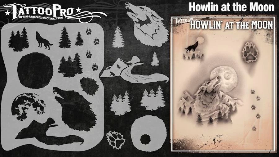 Wiser's Howlin' At The Moon Tattoo Pro Stencil Series 3
