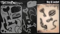 Wiser's Key & Locket Airbrush Tattoo Pro Stencil Series 2