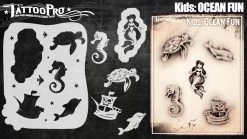 Wiser's Ocean Fun Airbrush Tattoo Pro Stencil- Kids Series