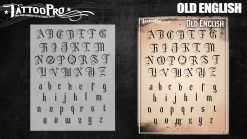 Wiser's Old English Airbrush Tattoo Pro Stencil Fonts
