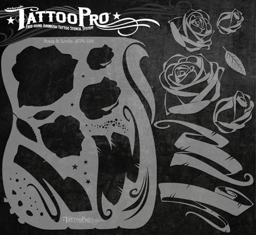 Wiser's Roses & Scrolls Tattoo Pro Stencil Series 1 - Image 2