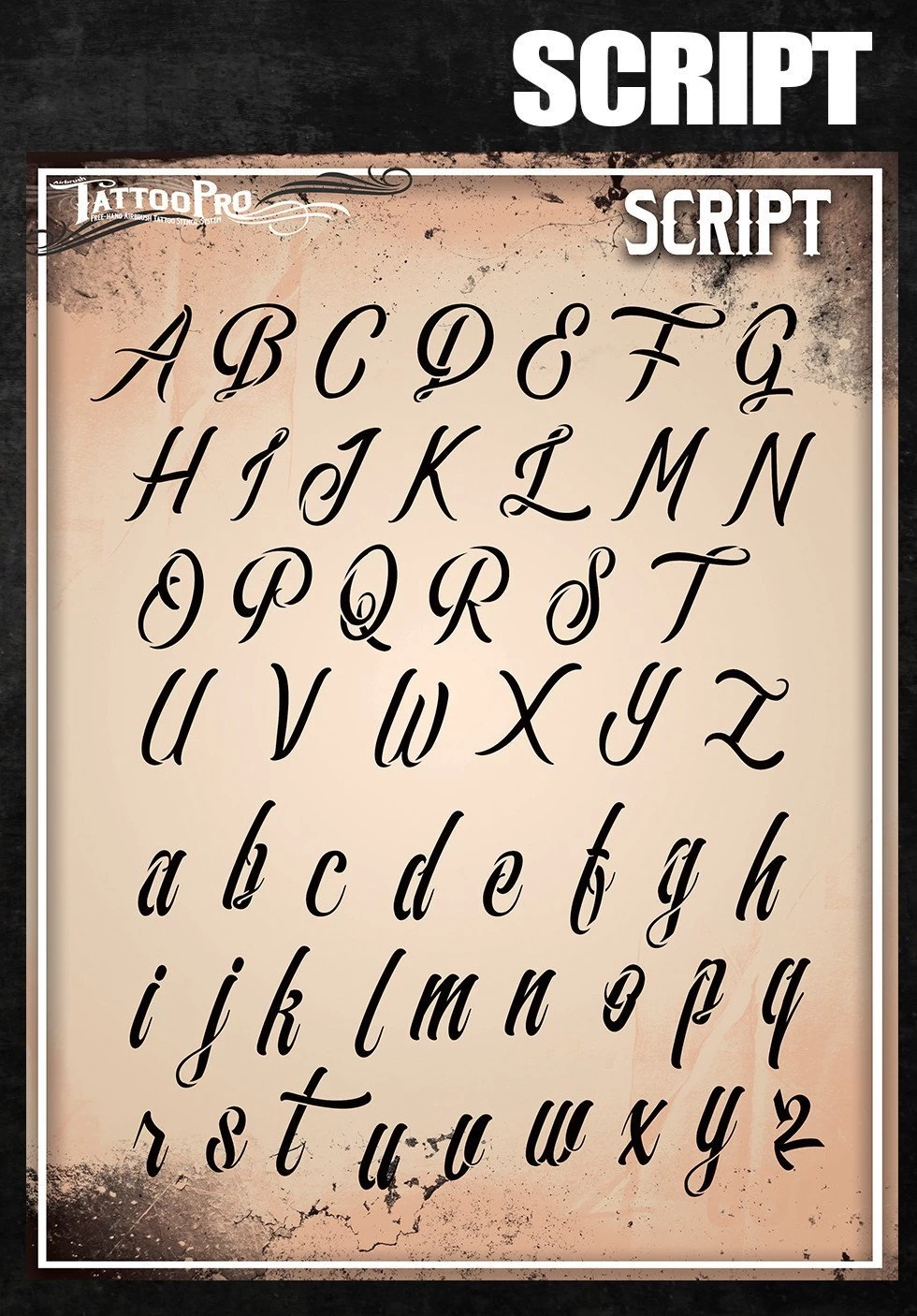 Wiser's Script Airbrush Tattoo Pro Stencil Fonts - Image 2