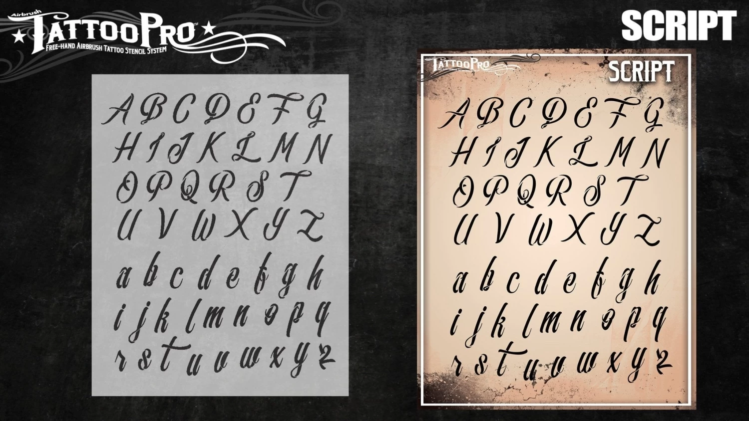Wiser's Script Airbrush Tattoo Pro Stencil Fonts