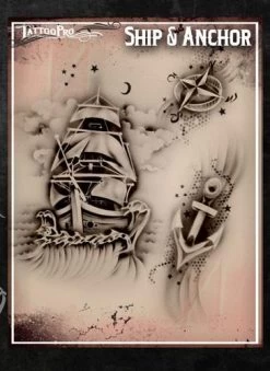 Wiser's Ship & Anchor Tattoo Pro Stencil Series 1