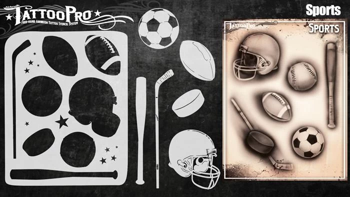 Wiser's Sports Airbrush Tattoo Pro Stencil Series 4